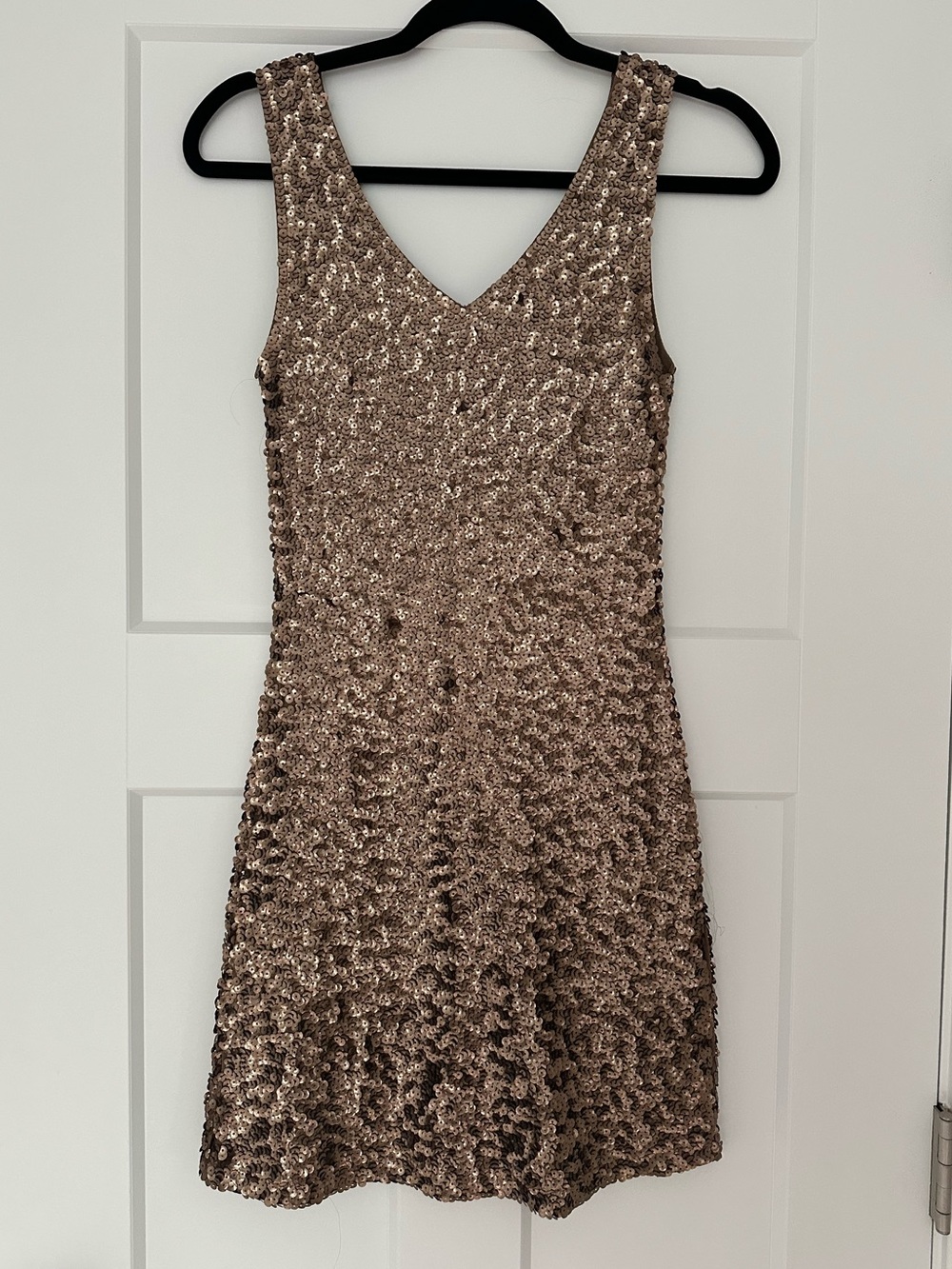 Bronze Gold Sequin Mini Dress (Small)